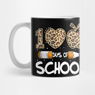 100 Days Of School Leopard Teacher Kids 100Th Day Of School Mug